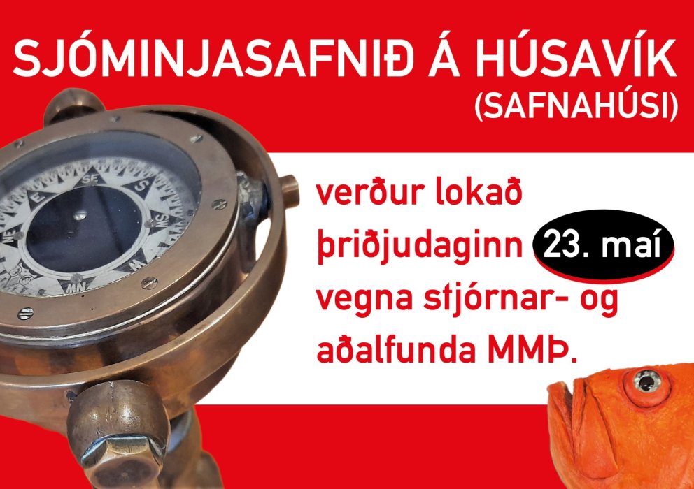 Lokað í Sjóminjasafninu á morgun 23. maí 2023