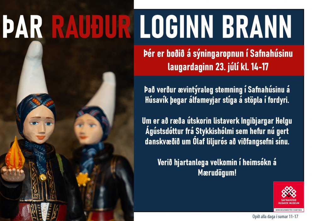 Þar rauður loginn brann